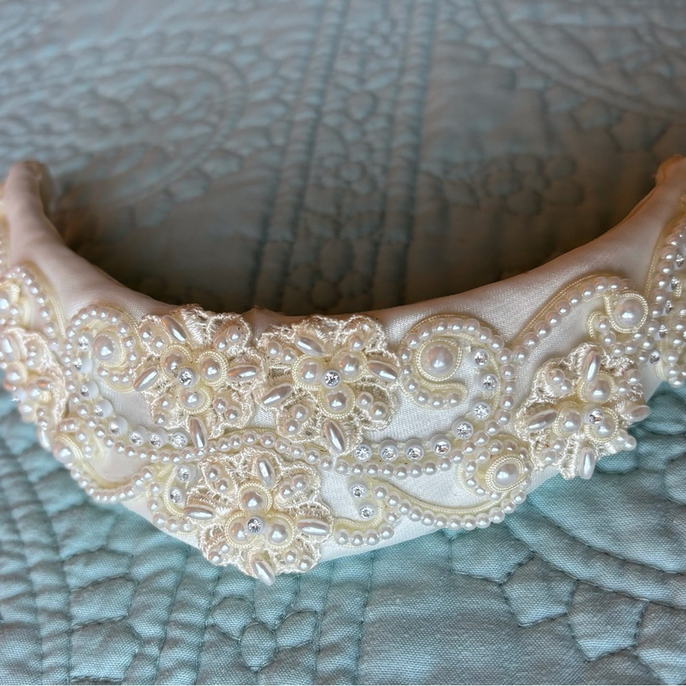 Bridal Satin Tiara or Headband